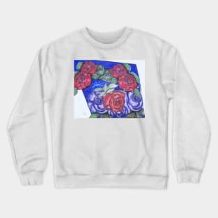 Roses And Blue Crewneck Sweatshirt